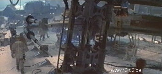 A white R2 with red head